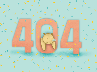 congrats! u r wrong! 404 confetti cute illustration page not found