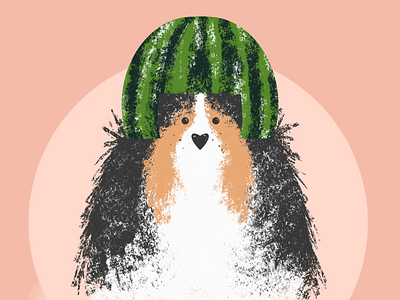 melancholy? i thought u said melon collie ... cute dog fun illustration melancholy melon melon collie mood right in the feels soul food