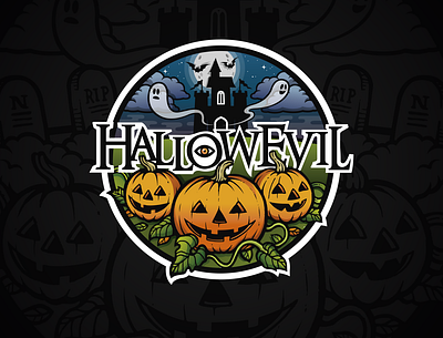 Hallowevil branding design illustration illustrator logo typography vector