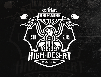 High-Desert black white design logo vector