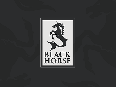Black Horse black white design logo vector