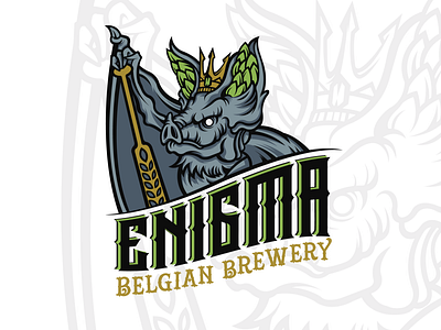 Enigma black white branding design illustration logo vector