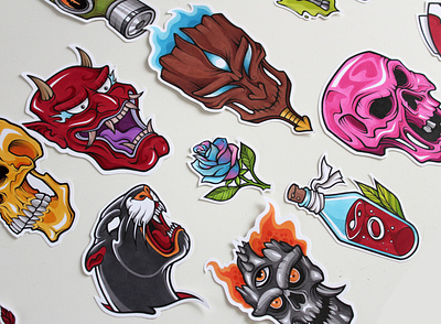 New Stikers design drawing illustration ink markers skulls stickers