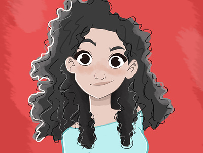 Curly girl artwork curlyhair girl girl character girl illustration illustration portrait portrait art