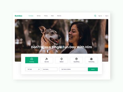 Animal & Pet Care Website animal cat clear creative design dog figma homepage landingpage minimal petcare petsitter petsitting ui ux webdesign