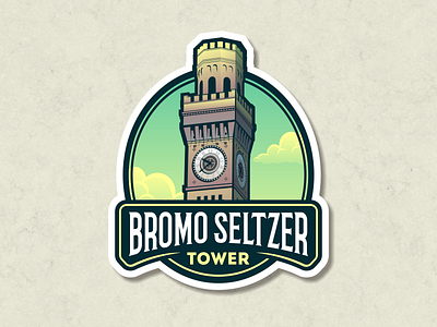 Bromo Tower logo stickers towers vintage