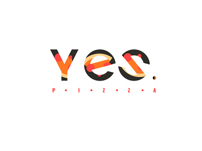 YES pizza logo branding design flat logo