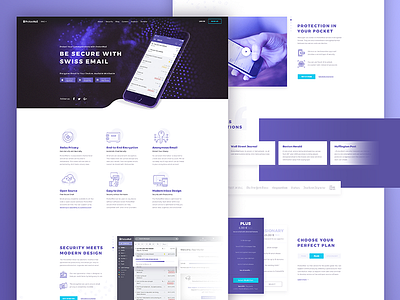 ProtonMail Landing Page Concept app b2c design homepage interface landing page mail protection secure ui ux web