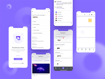 Collaboration tool app business design interface ios iphone x mobile saas sketch ui ux visual