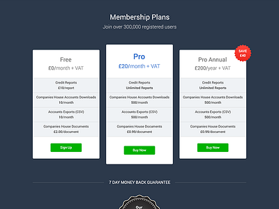 Subscription Table business company membership payment plans purchase subscribe subscription table ui web website