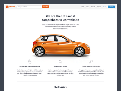 Carsnip About Page cars carsnip clean homepage landing page minimalistic product page simple ui visual design web website