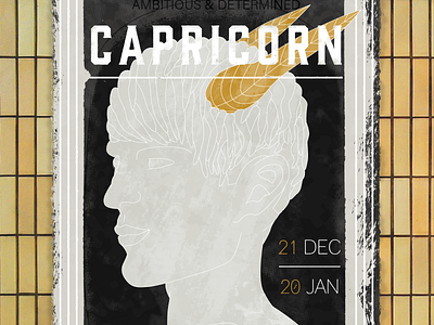 Capricorn Poster astrology capricorn marble poster texture typography zodiac