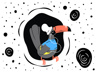 Hipster Toucan bird hipster illustration illustrator photoshop space toucan tree