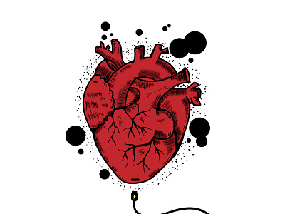 Charge the heart designs heart illustraion red tshirt vector vector art