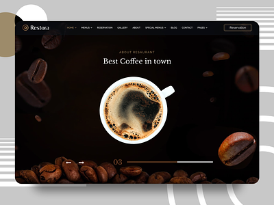 Restaurant / Coffee Shop Template Design agency clean coffee coffeeshop minimal redesign restaurant restaurants ui uiux ux website