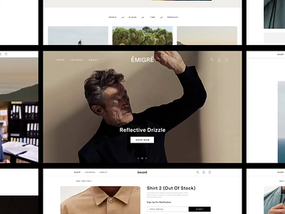 ÉMIGRÉ - Ecommerce Website branding design ecommerce flat minimal ui uiux ux web
