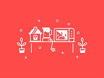 Home Appliances #1 design drawing flat icon illustration minimal red vector web