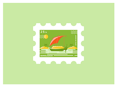 Bangladeshi Stamps #4 art creative design flat graphics icon illustration illustrator minimal redesign stamp vector