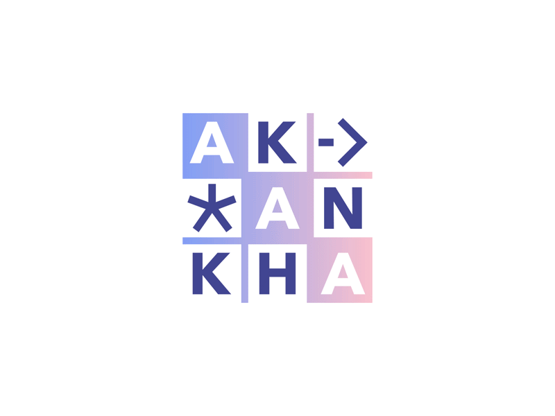 Akankha logo design animated [GIF] animated logo brand developer dynamic gif identity logo logo designer mark tic tac toe ui ux visual identity