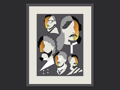 Remarkable Poets character clean design editorial flat icon illustration poster print
