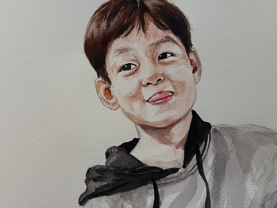 Little man illustration portrait sketch watercolor watercolour