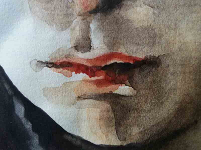 Cera aquarell illustration lips mouth portrait watercolor watercolour