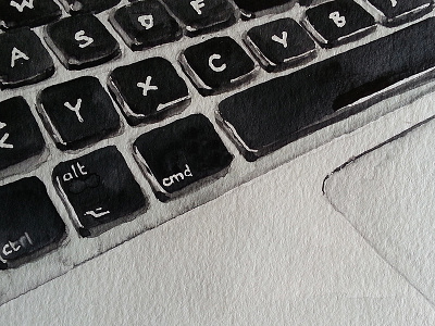 Keyboard diary hand made illustration paper watercolor