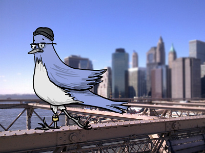 Def the dove in NY digital illustration scribble sketch