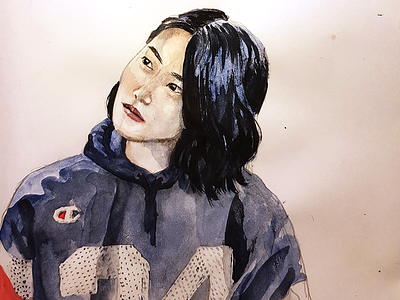 Tsubasa aquarelle illustration portrait watercolor