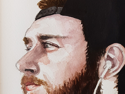 Music analogue aquarell closeup drawn hand made handmade illustraion moment paper portrait scribble watercolor watercolour