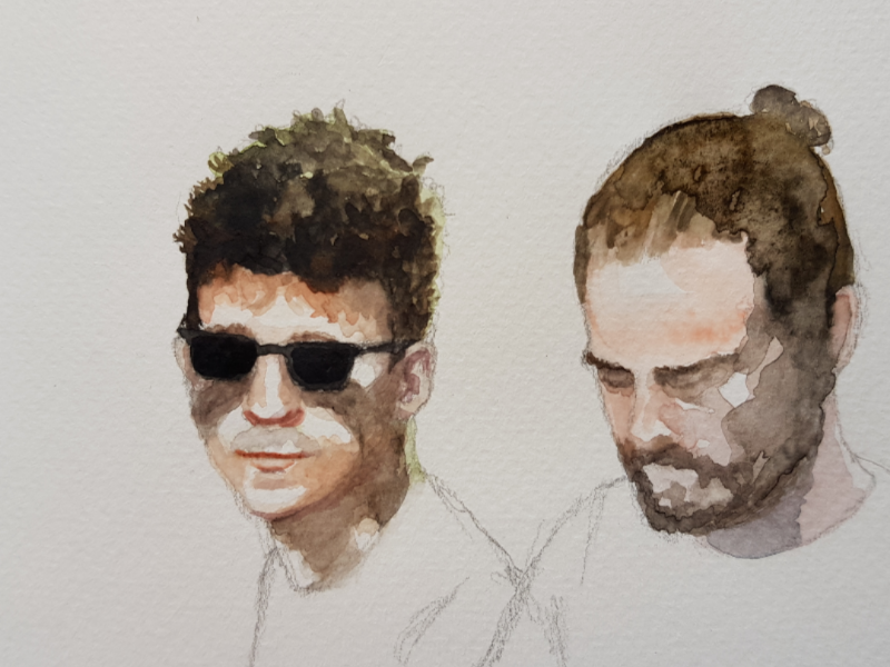 Part of a band sketch paper work hand made aquarell watercolour watercolor illustration