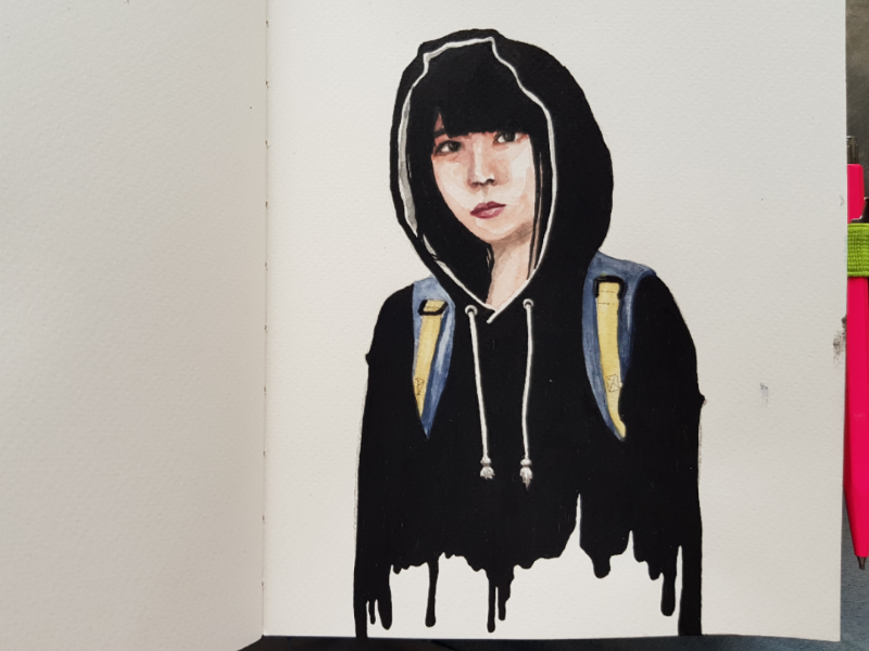 Suspicious drips sketch diary hand made paper watercolour watercolor marker illustration