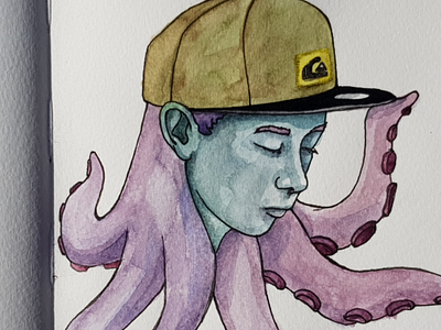 OctoKid aquarell illustration portrait sketch watercolor watercolour