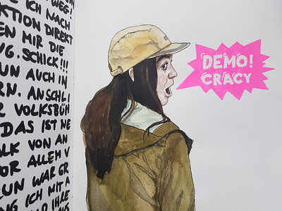 Demo!Cracy aquarell illustration neon sketch watercolor watercolour