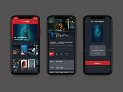 MoviePass Redesign - v1 app concept ios iphone 10 mobile movies redesign ui ux