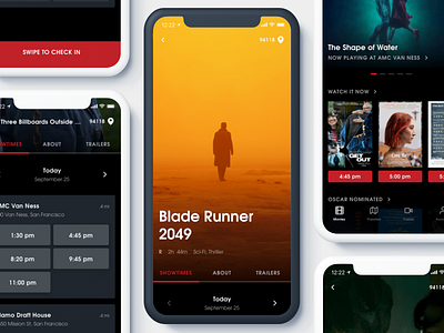 MoviePass Redesign - iOS app concept design ios iphone 10 mobile movies redesign ui ux