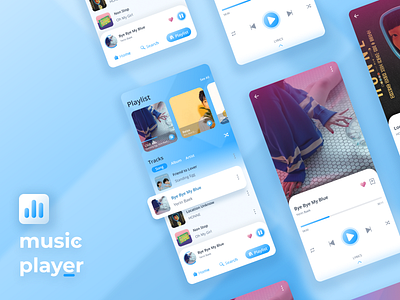 Music Player calming fresh graphic design mobile mobileapps music ui