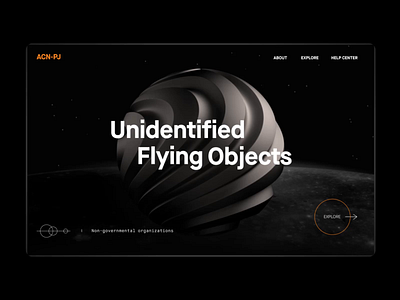 Unidentified Flying Objects - Landing Page 3d animation design motion graphics ui