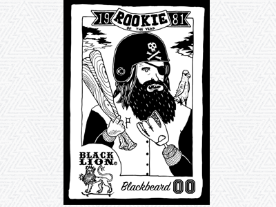 Blackbeard's Baseball Card baseball blackbeard card ink pen pirate