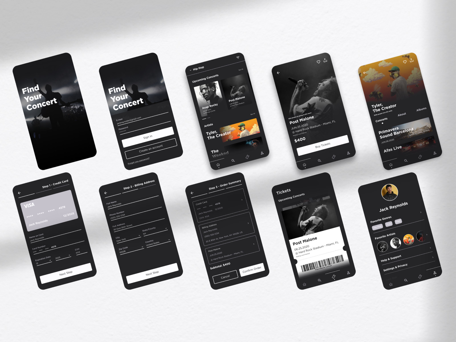 Find Your Concert - Mobile App Concept Visual Design by Henrique Bordo ...