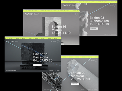 Mutek™ festival · Cover homepage animation art direction design interactive interface motion typography webdesign