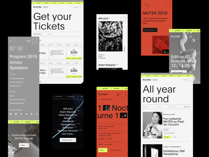 Mutek™ festival · Responsive art direction design festival interactive interface ipad mobile responsive responsive web design typo typography webdesign