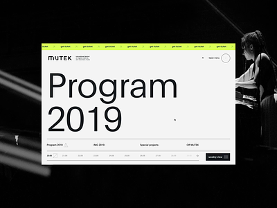 Mutek™ festival · Program animation art direction design interactive interface motion pixel shorting slider typography webdesign