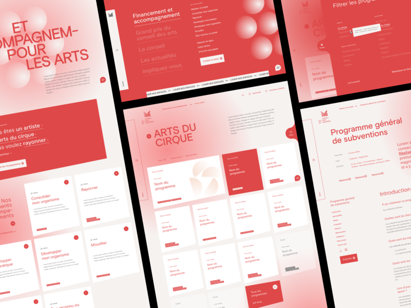 Conseil des arts de Montréal™ · Financing and support category art direction branding card filter gradient identity interaction design interactive interface search typogaphy ux webdesign