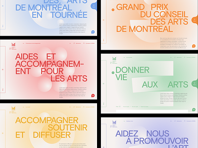 Conseil des arts de Montréal™ · Cover Landing and Menu animation art direction branding color colors cover identity illustration illustrations interactive interactive design interface menu navigation shape shape layers typography webdesign