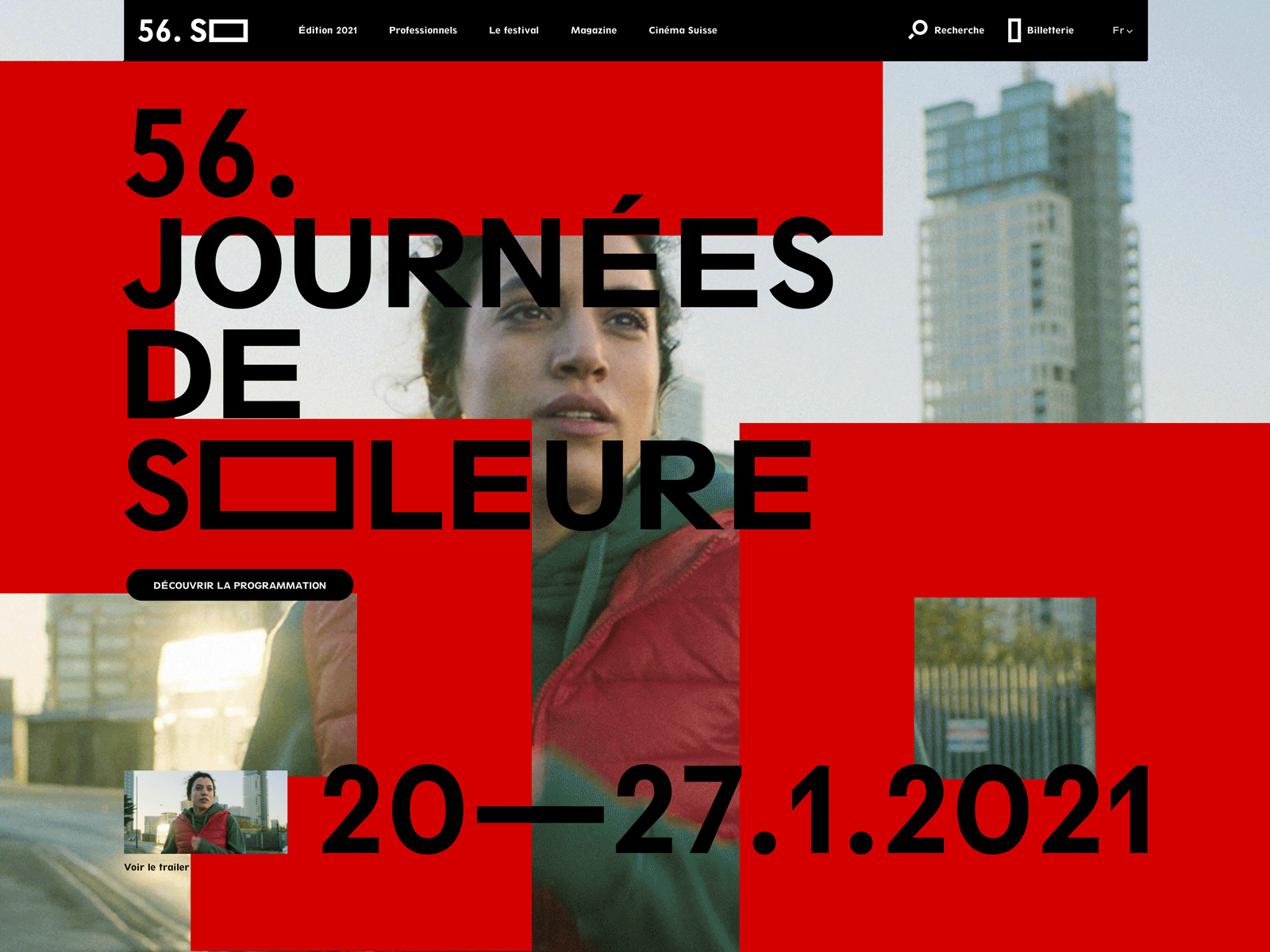 Journées de Soleure™ · Cover Homepage art direction branding festival film film festival identity interactive interface swiss typo typography webdesign