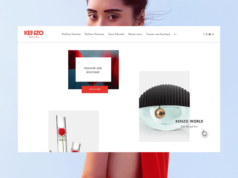 Kenzo™ Parfums · Homepage e commerce flower fragrance homepage interactive interface kenzo poetic rollover ui ux webdesign
