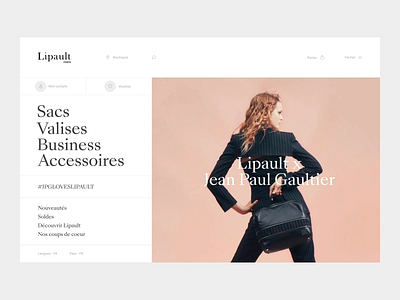 Lipault™ · Menu animation art direction branding design e commerce ecommerce interactive interface menu sharp typo typography ui ux webdesign