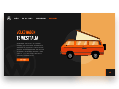 Volkswagen T3 Westfalia - PowerPoint Slides animation campervan car digital illustration microsoft morph powerpoint slide design slides template ui van