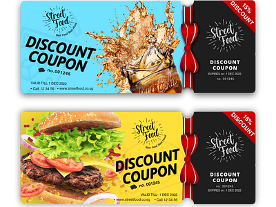 Food Discount Coupon branding graphic design photoshop